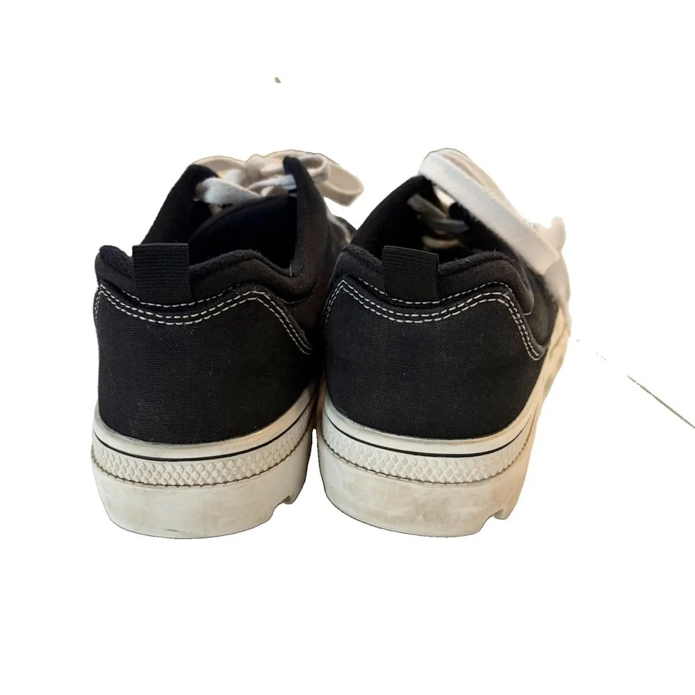 Vintage Skechers Platform Sneakers Black Suede Y2K Chunky Shoes Women's 8